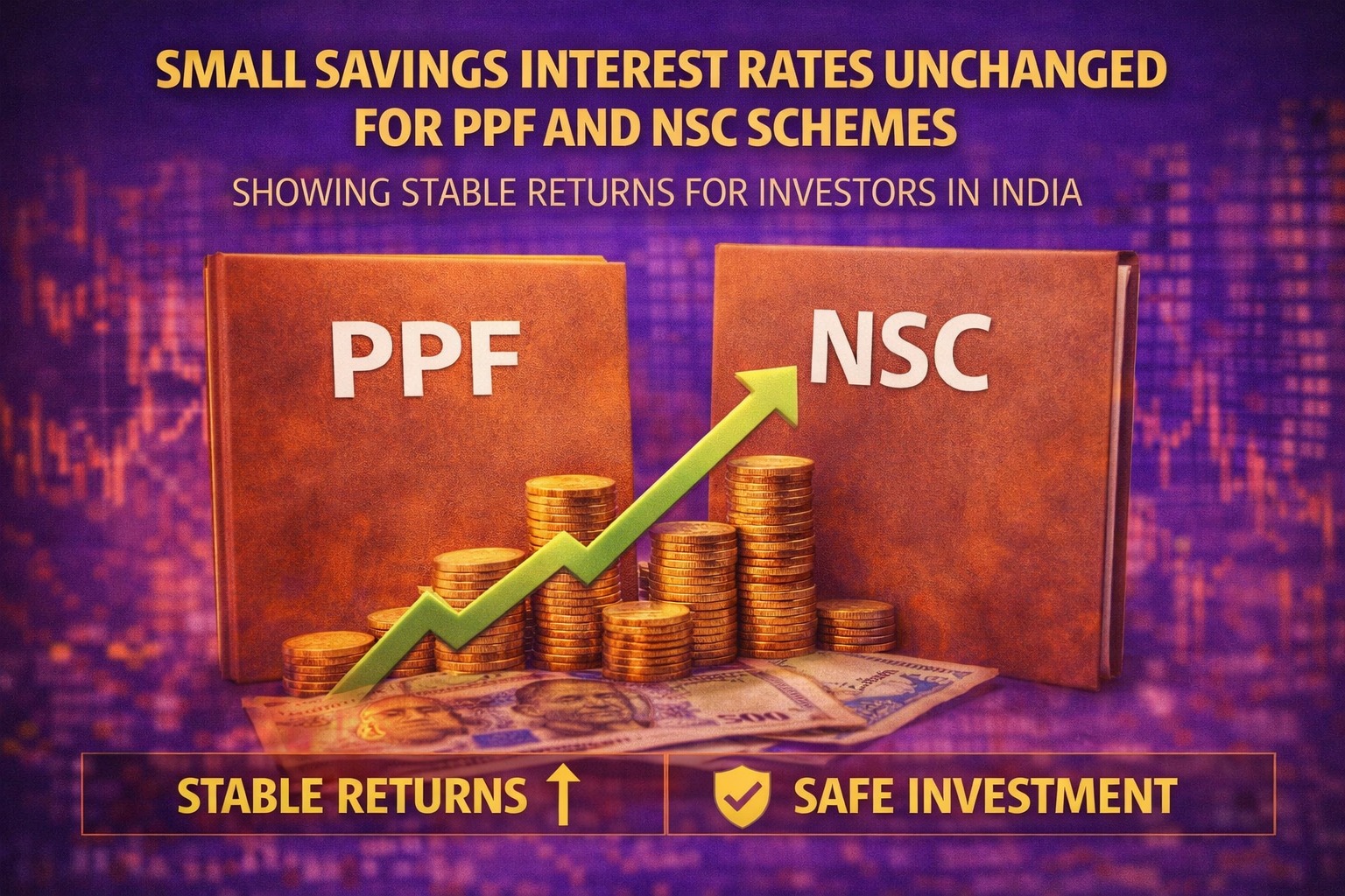 Small savings interest rates unchanged for PPF and NSC schemes showing stable returns for investors in India